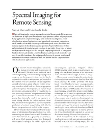 Spectral Imaging for Remote Sensing Spectral Imaging for Remote Sensing