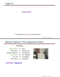 Topic 4: Monty Python's “The Argument Clinic”