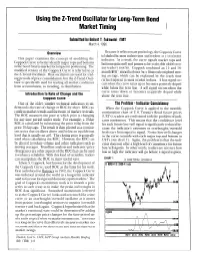 Using the Z-Trend Oscillator for Long-Term Bond Market Timing
