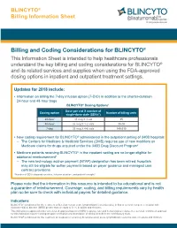 Billing and Coding Considerations for BLINCYTO®