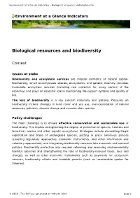 Biological Resources and Biodiversity