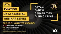 Iata Aviation Data & Digital Webinar Series