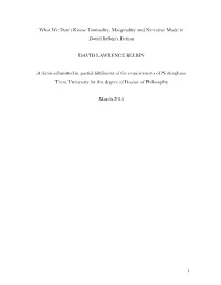 Liminality, Marginality and Narrative Mode in David Belbin's Fiction