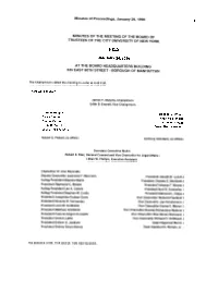 Minutes of the Meeting of the Board of Trustees of the City University of New York