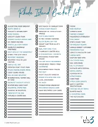 Rhode Island Bucket List