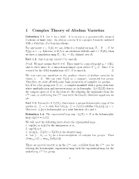 1 Complex Theory of Abelian Varieties