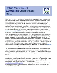 FP2020 Commitment 2020 Update Questionnaire INDIA