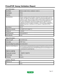 Primepcr™Assay Validation Report