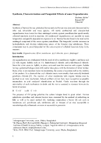 Synthesis, Characterization and Fungicidal Effects of Some