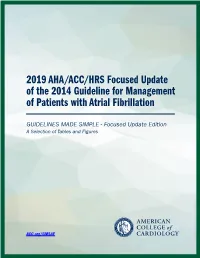 2019 AHA/ACC/HRS Focused Update of the 2014 Guideline for Management of Patients with Atrial Fibrillation