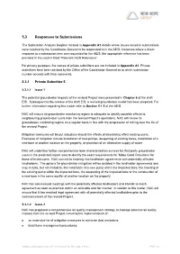 5.3 Responses to Submissions