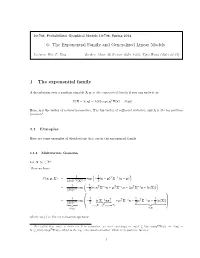 6: the Exponential Family and Generalized Linear Models