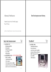 Advanced Architecture Intel Microprocessor History