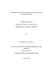 An Information Security Framework for Web Services in Enterprise Networks