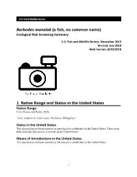 Barbodes Manalak Ecological Risk Screening Summary