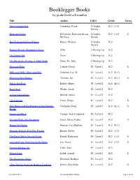 Booklegger Books by Grade Level/Call Number