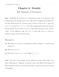 Chapter 6. Duality 6.1
