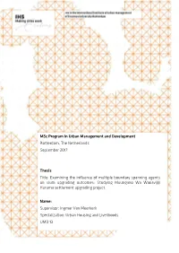 Examining the Influence of Multiple Boundary Spanning Agents on Slum Upgrading Outcomes: Studying Muungano Wa Wanavijiji Huruma Settlement Upgrading Project