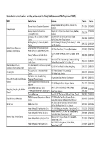 Information for Centres Providing Services Under the EHAPP.Xlsx