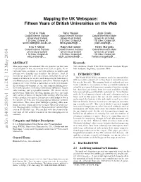 Mapping the UK Webspace: Fifteen Years of British Universities on the Web