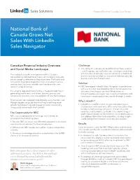 National Bank of Canada Grows Net Sales with Linkedin Sales Navigator