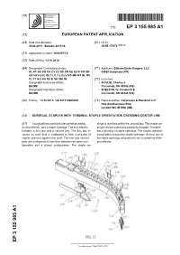 Surgical Stapler with Terminal Staple Orientation Crossing Center Line
