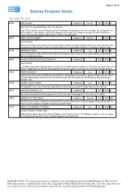 Sydney Program Guide
