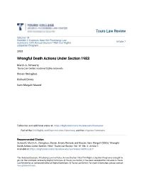 Wrongful Death Actions Under Section 1983