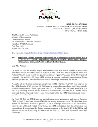 Application Exempt Pursuant to NLCA 12