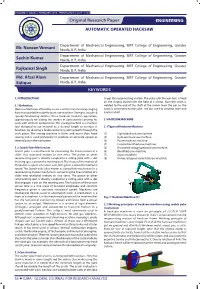 AUTOMATIC OPERATED HACKSAW Original Research Paper Mr
