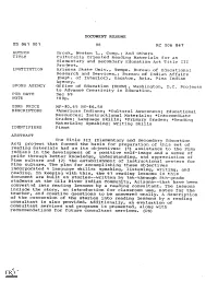 Culturally Oriented Reading Materials for an Elementary and Secondary Education Act Title III Project