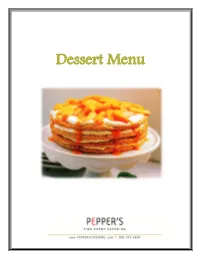 Dessert Menu