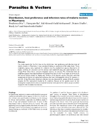 Distribution, Host Preference and Infection Rates of Malaria Vectors in Mauritania