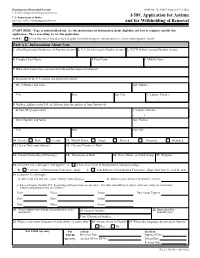 Form I-589, Application for Asylum and for Withholding of Removal