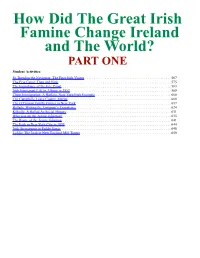 How Did the Great Irish Famine Change Ireland and the World? PART ONE Student Activities: St