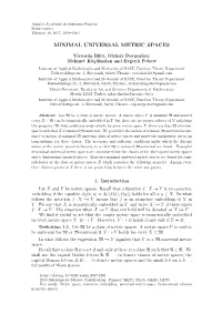 Minimal Universal Metric Spaces