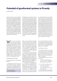 Potential of Geothermal Systems in Picardy