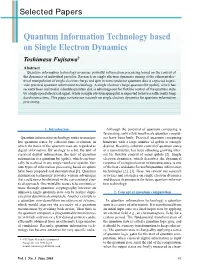 Quantum Information Technology Based on Single Electron Dynamics