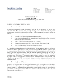 REVOCABLE TRUST Vs. WILL A. Introduction In