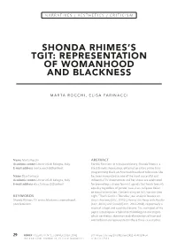 Shonda Rhimes's Tgit: Representation Of