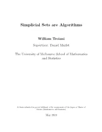 Simplicial Sets Are Algorithms