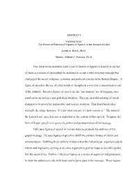 ABSTRACT Figuring Jesus: the Power of Rhetorical Figures Of