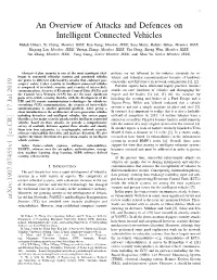 An Overview of Attacks and Defences on Intelligent Connected Vehicles
