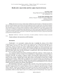 Biodiversity Conservation and the Regime of Protected Areas