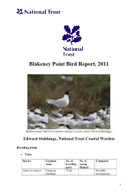 Blakeney Point 2011 Bird Report