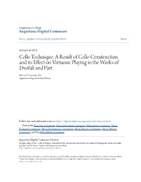 Cello Technique: a Result of Cello Construction and Its Effect on Virtuosic Playing in the Works of Dvořák and Pärt Mineo P