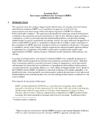 Evidence Supporting the Effectiveness of an SBIRT