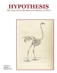 HYPOTHESIS the Journal of the Research Section of MLA