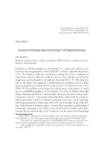 Kasper Pfeifer POLISH FUTURISM and ITS PROJECT OF