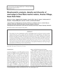 Morphometric Analysis, Density and Diversity of Macroalga in Dara Mara Marine Waters, Anarae Village, Nuse Rote Ndao